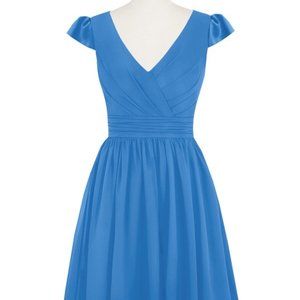 Azazie Kierra Bridesmaids Dress in Blue Jay Size 0